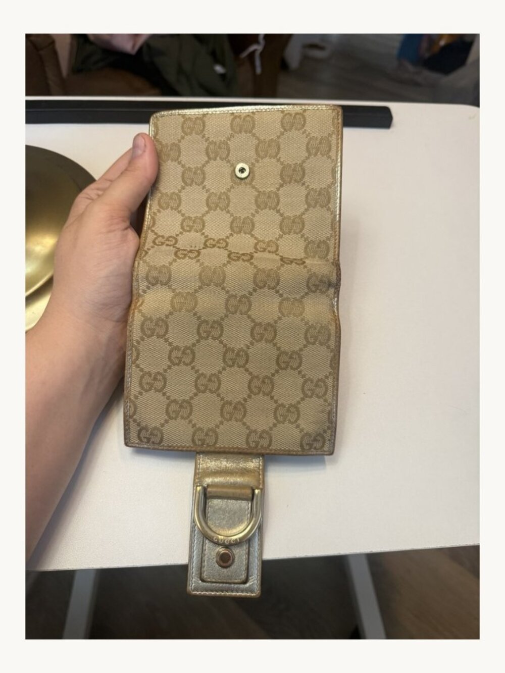 Gucci Abbey GG Canvas Gold D-Ring Wallet - Picture 4 of 11